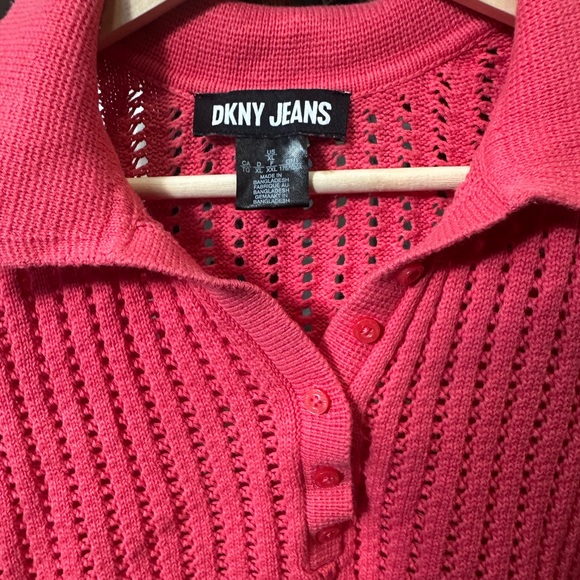 DKNY Jeans Coral Knit Button-Up (79) - Picture 4 of 11
